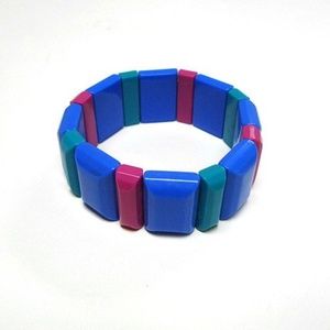 VTG 80s tri color elastic cuff bracelet